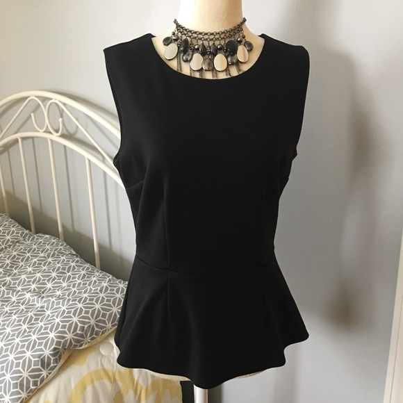 Apt. 9 Tops - Sold Apt. 9 Black Zip Up Back Peplum Blouse